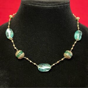 Carolee Blue Glass Bead Necklace